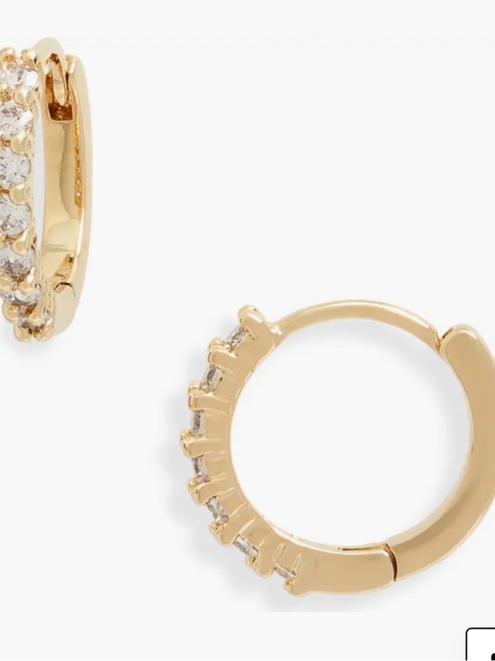 Nordstrom Crystal Huggie Hoop Earrings - Picture 2 of 4